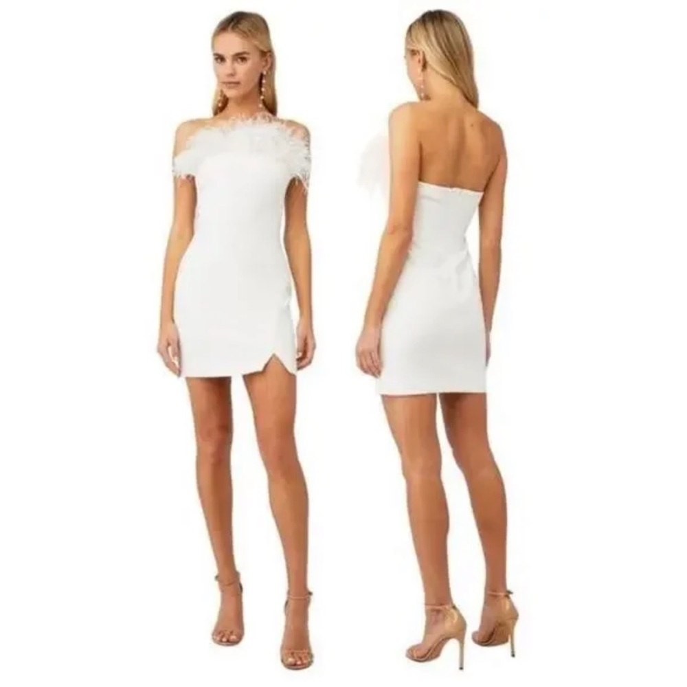 LIKELY KATY DRESS Elegant White Off-Shoulder Dress
